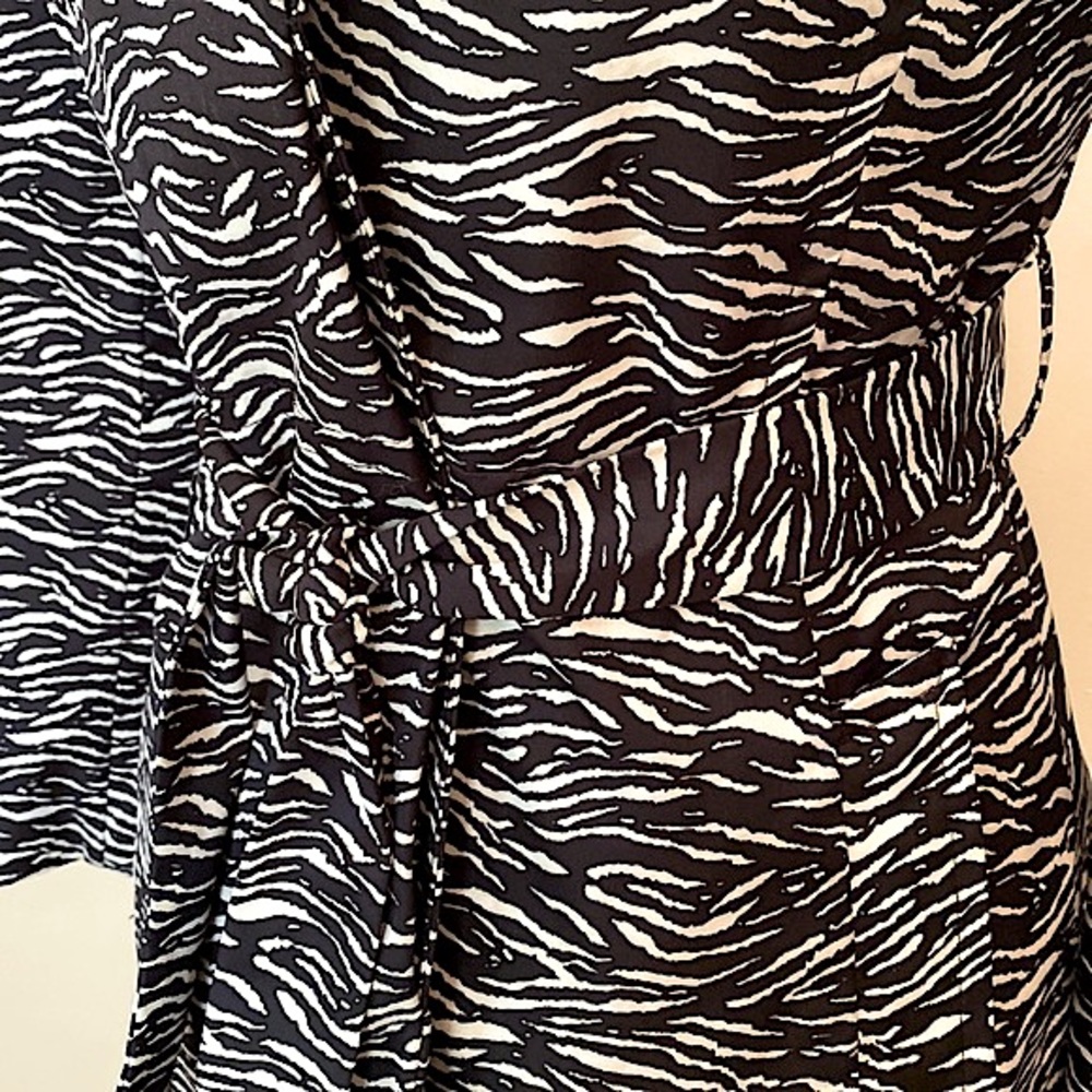 Sandro Studio Zebra Print SZ S Mob Wife Indie Sleaze Parisian Chic Trench Coat - Picture 5 of 13